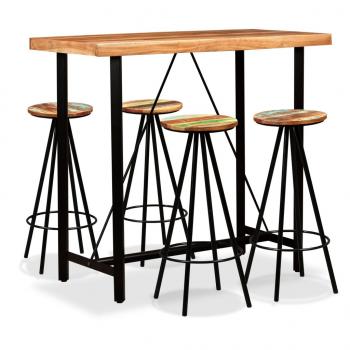 ARDEBO.de - 5-tlg. Bar-Set Massivholz Akazie und Altholz