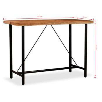 Bar-Set 7-tlg. Akazie Massivholz, Echtleder und Canvas