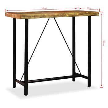 5-tlg. Bar-Set Altholz Massiv, Echtleder und Canvas