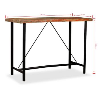 7-tlg. Bar-Set Altholz Massiv, Echtleder und Canvas