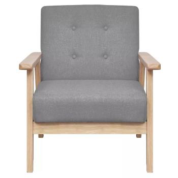Sofa-Set 2-tlg. Stoff Hellgrau