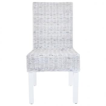 Esszimmerstühle 4 Stk. Hellbraun Kubu Rattan und Mangoholz 