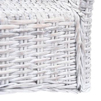 Esszimmerstühle 4 Stk. Hellbraun Kubu Rattan und Mangoholz 