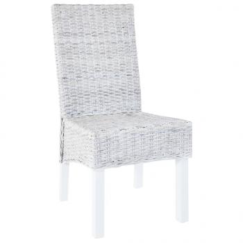 Esszimmerstühle 6 Stk. Hellbraun Kubu Rattan und Mangoholz 