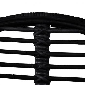 Esszimmerstühle 6 Stk. Schwarz Natur Rattan 