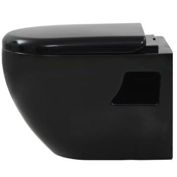Hänge-Toilette mit Einbau-Spülkasten Keramik Schwarz