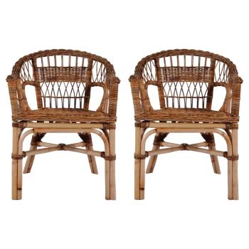 ARDEBO.de - Gartenstühle 2 Stk. Natürliches Rattan Braun