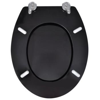 Toilettensitze mit Deckel 2 Stk. MDF Schwarz