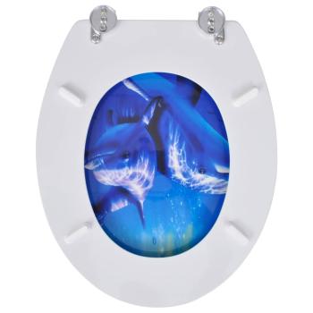 Toilettensitze mit Deckel 2 Stk. MDF Delphin