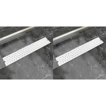 ARDEBO.de - Lineare Duschrinnen 2 Stk. Blasen 630 x 140 mm Edelstahl