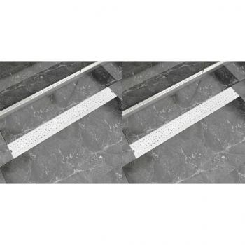 ARDEBO.de - Lineare Duschrinnen 2 Stk. Blasen 930 x 140 mm Edelstahl