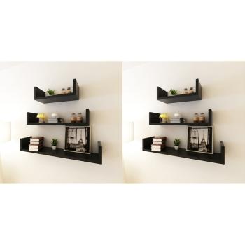ARDEBO.de - Wandregale 6 Stk. Schwarz