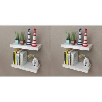 ARDEBO.de - Wandregale 4 Stk. Weiß 40 cm