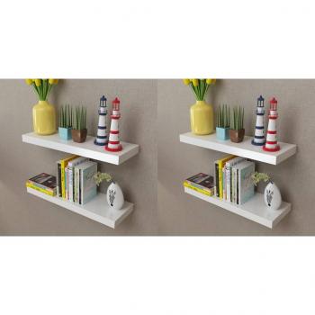 ARDEBO.de - Wandregale 4 Stk. Weiß 60 cm