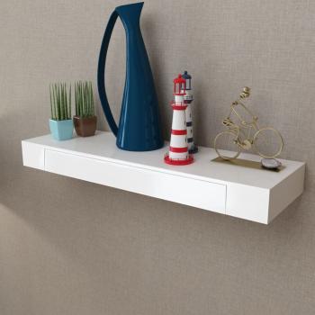 Wandregal Hängeregal mit Schubladen 2 Stk. Weiß 80 cm 
