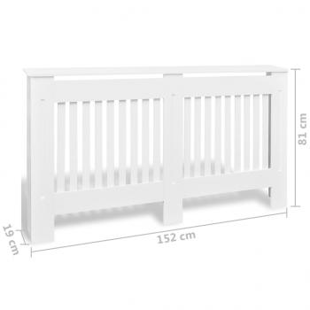 Heizkörperabdeckung 2 Stk. Weiß MDF 152 cm