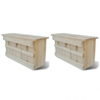 ARDEBO.de - Spatzenhaus 2 Stk. Holz 44 x 15,5 x 21,5 cm