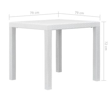 5-tlg. Garten-Essgruppe Kunststoff Weiß Rattan-Optik
