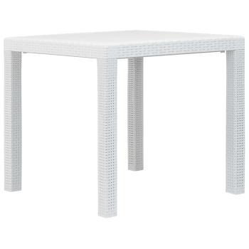 5-tlg. Garten-Essgruppe Kunststoff Weiß Rattan-Optik