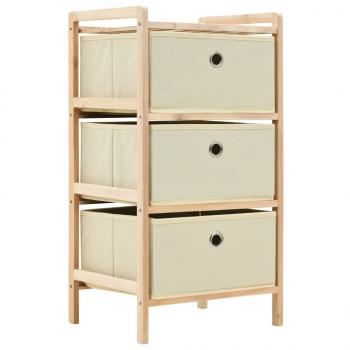 Korb-Kommoden 2 Stk. mit 3 Stoffkörben Zedernholz Beige