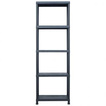Lagerregale 2 Stk. Schwarz 125 kg 60 x 30 x 180 cm Kunststoff
