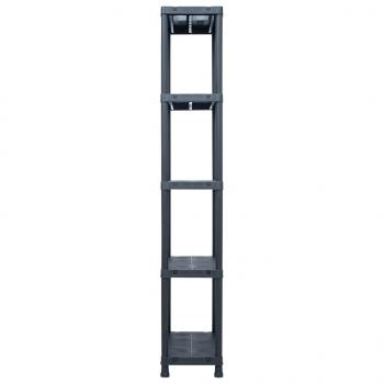 Lagerregale 2 Stk. Schwarz 125 kg 60 x 30 x 180 cm Kunststoff
