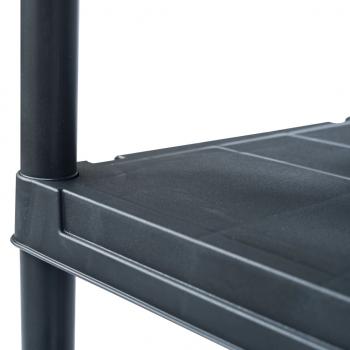 Lagerregale 2 Stk. Schwarz 125 kg 60 x 30 x 180 cm Kunststoff