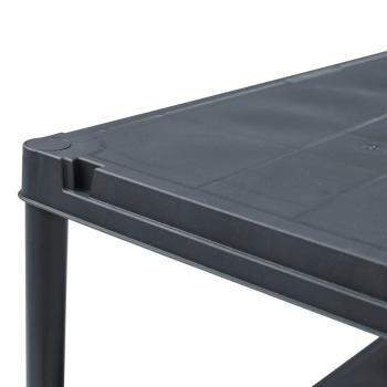 Lagerregale 2 Stk. Schwarz 125 kg 60 x 30 x 180 cm Kunststoff