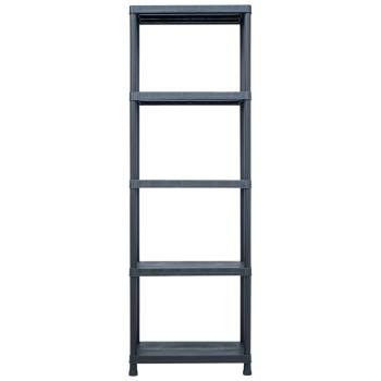 Lagerregale 5 Stk. Schwarz 125 kg 60 x 30 x 180 cm Kunststoff
