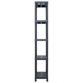 Lagerregale 5 Stk. Schwarz 125 kg 60 x 30 x 180 cm Kunststoff