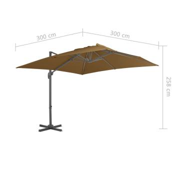 Sonnenschirm mit Schirmständer Taupe