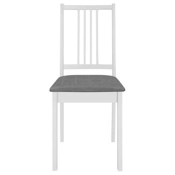 Esszimmerstühle mit Polstern 6 Stk. Weiß Massivholz