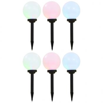 ARDEBO.de - Außen-Solarlampen 6 Stk. LED Kugel 20 cm RGB