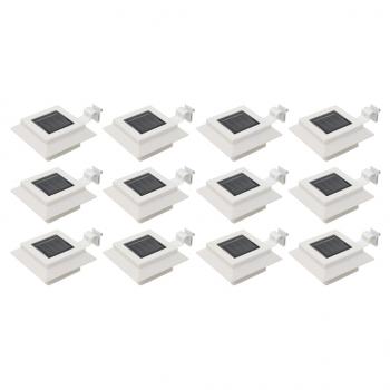 ARDEBO.de - Solar-Außenleuchten 12 Stk. LED Rechteckig 12 cm Weiß