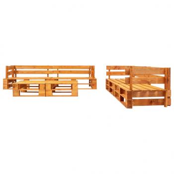 6-tlg. Garten-Lounge-Set aus Paletten Holz Honigbraun
