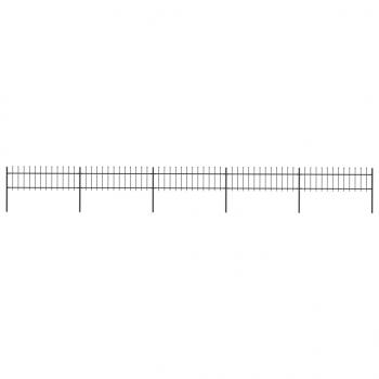 ARDEBO.de - Gartenzaun mit Speerspitzen Stahl 8,5 x 0,6 m Schwarz