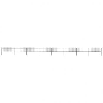 ARDEBO.de - Gartenzaun mit Speerspitzen Stahl 13,6 x 0,6 m Schwarz