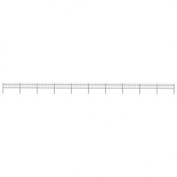 ARDEBO.de - Gartenzaun mit Speerspitzen Stahl 17 x 0,6 m Schwarz