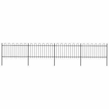 ARDEBO.de - Gartenzaun mit Bügel-Design Stahl 6,8 x 1 m Schwarz