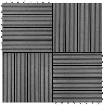 ARDEBO.de - 22 Stk. Terrassenfliesen 30 x 30 cm 2 qm WPC Grau