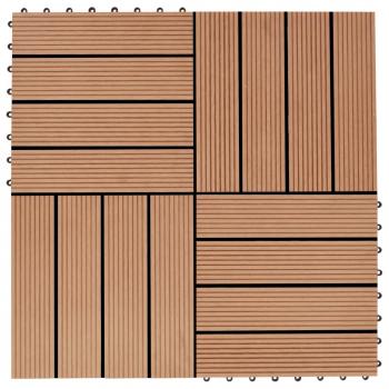 ARDEBO.de - 22 Stk. Terrassenfliesen 30 x 30 cm 2 qm WPC Teakholzfarbe