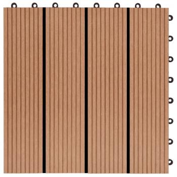 22 Stk. Terrassenfliesen 30 x 30 cm 2 qm WPC Teakholzfarbe