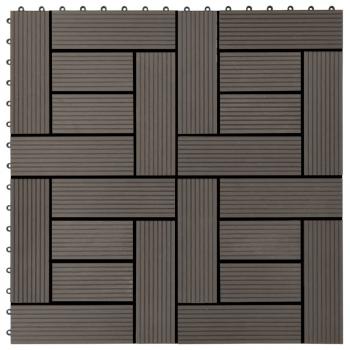 ARDEBO.de - 22 Stk. Terrassenfliesen 30 x 30 cm 2 qm WPC Dunkelbraun