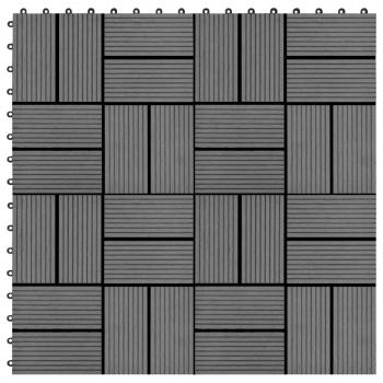 ARDEBO.de - 22 Stk. Terrassenfliesen 30 x 30 cm 2 qm WPC Grau