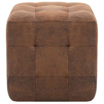 Pouf 2 Stk. Braun 30x30x30 cm Wildleder-Optik