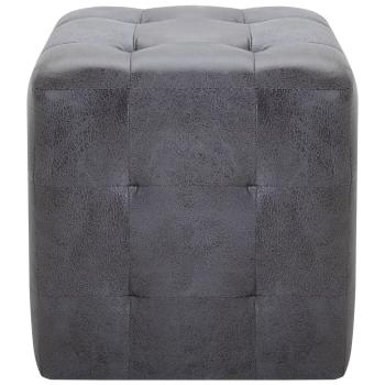 Pouf 2 Stk. Grau 30x30x30 cm Wildleder-Optik