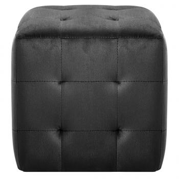 Pouf 2 Stk. Schwarz 30x30x30 cm Samtstoff