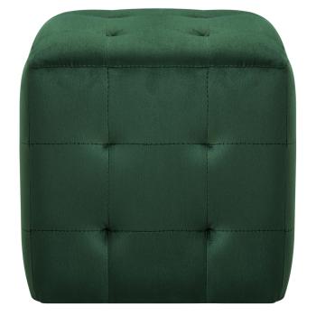 Pouf 2 Stk. Grün 30x30x30 cm Samtstoff