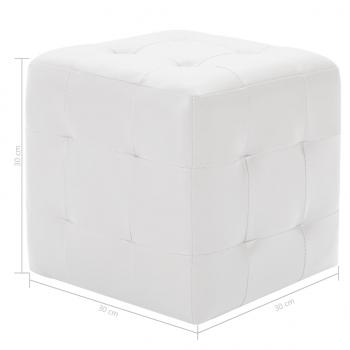 Pouf 2 Stk. Weiß 30x30x30 cm Kunstleder