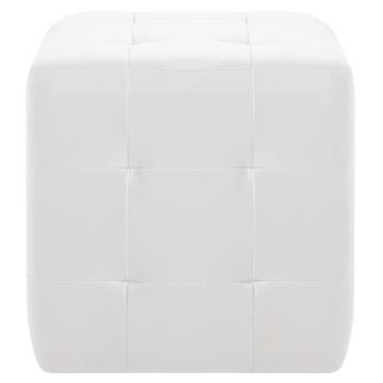Pouf 2 Stk. Weiß 30x30x30 cm Kunstleder